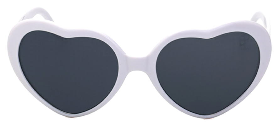 Heart-shaped White Sunglasses