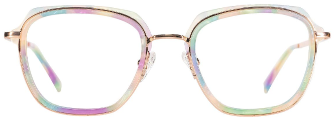 Melusine: Square Purple/Blue/Pink Eyeglasses for Men and Women