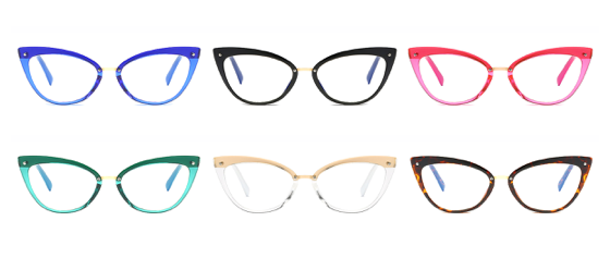 Eyeglasses with multiple colors