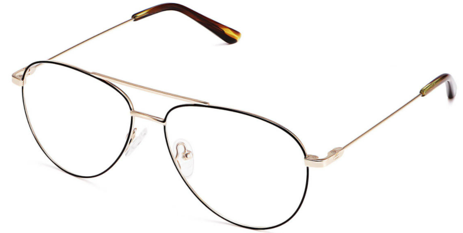 Aviator Black/Gold/Brown Eyeglasses for Men and Women