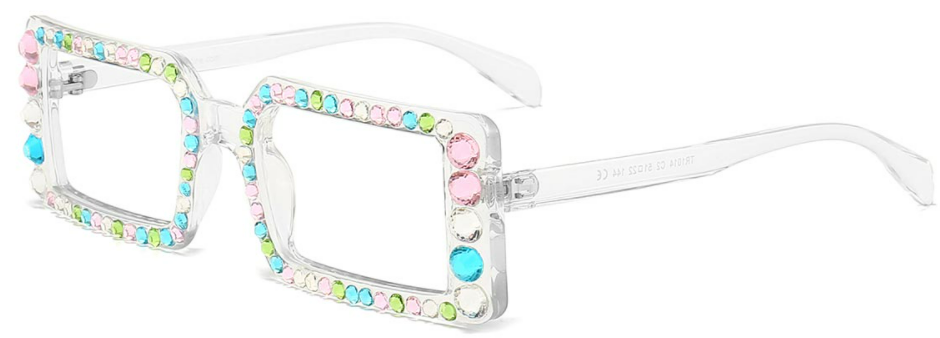 Michael: Rectangle Fancy-Diamond Eyeglasses for Women