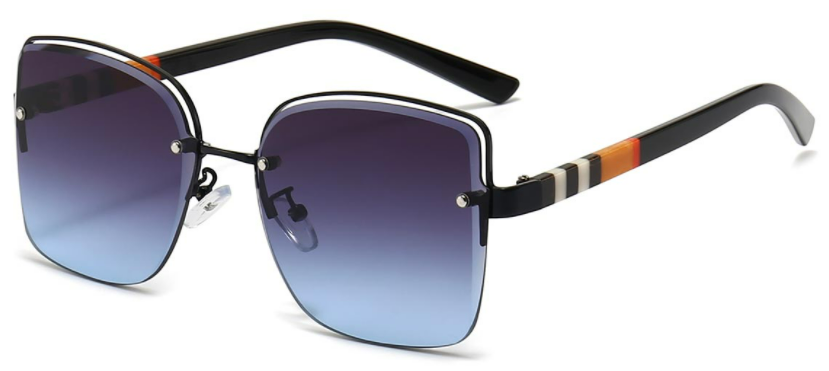 Square Black/Grey-Blue Sunglasses For Women