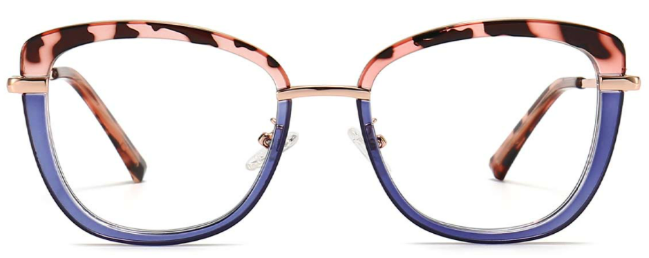 Square Tortoiseshell/Blue Eyeglasses for Women