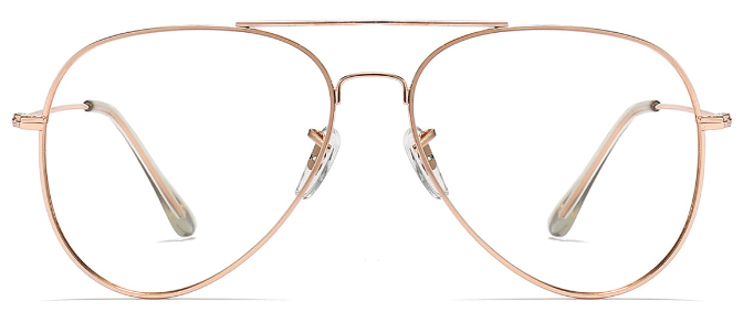 Maverick: Aviator Rose-Gold Eyeglasses for Men and Women