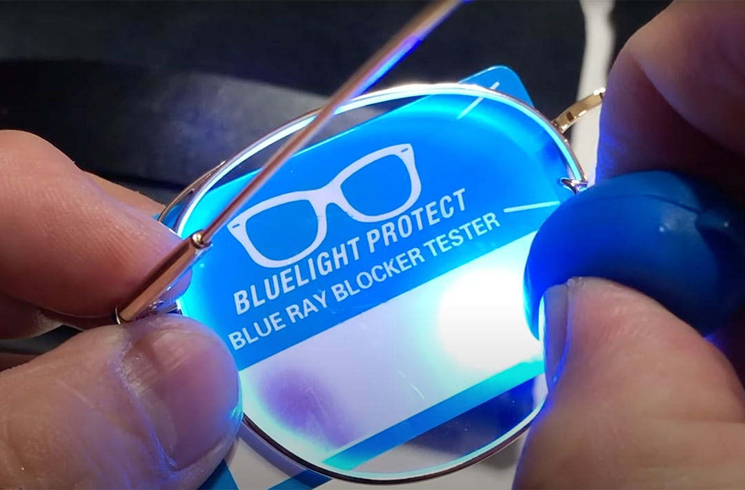 test of blue light blocking glasses