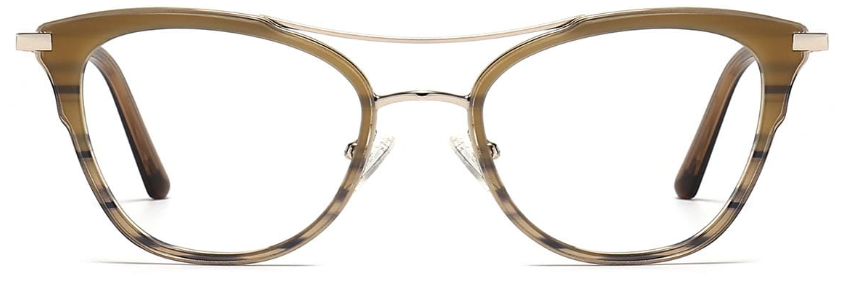Alzbet: Aviator Brown Eyeglasses For Women