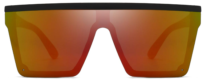 Dafne: Square Black/Red mercury Sunglasses for Men