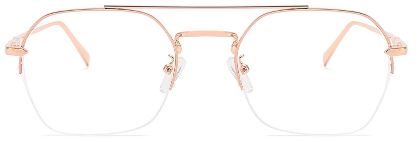 Dallis: Aviator Rose-Gold Eyeglasses for Men and Women