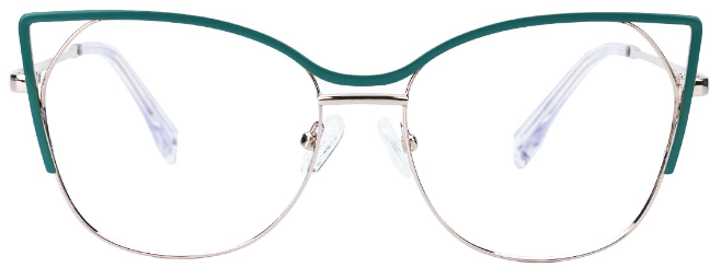 Leeni: Oval Green Eyeglasses For Women