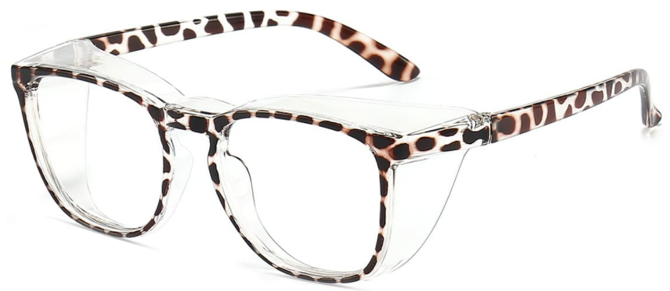 Hanita: Square Dark-Brown-Spots Eyeglasses for Men and Women,Safety Glasses