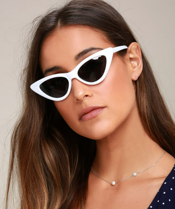 fashion lady wearing cat eye sunglasses