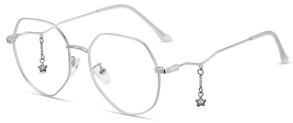 Jasmine: Round Silver Eyeglasses For Women
