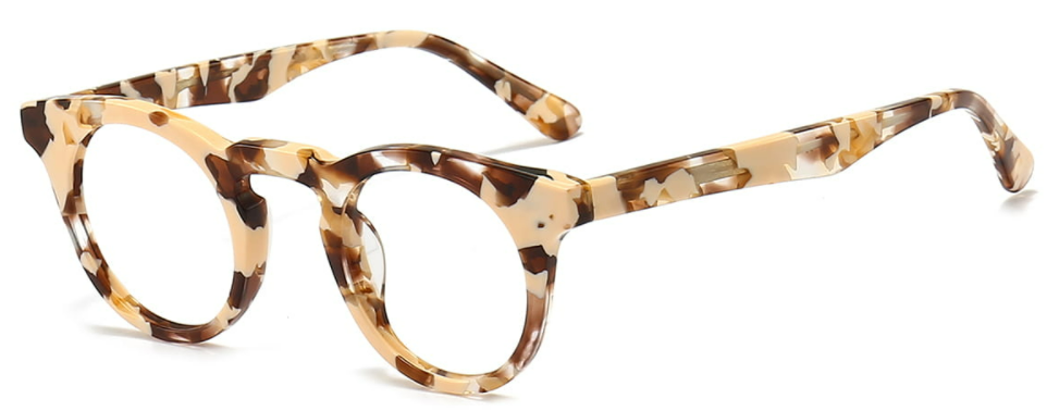 Round Beige Eyeglasses for Men and Women