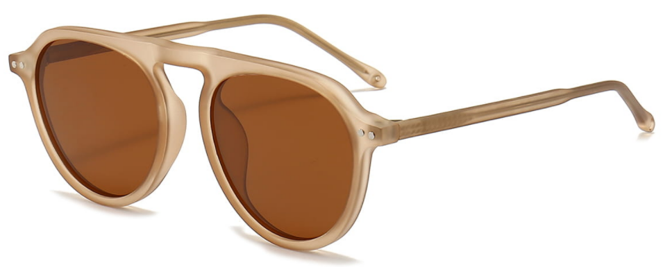 Mateo: Round Coffee/Tawny Sunglasses for Men and Women