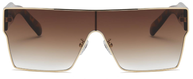 Kahlo: Rectangle Brown Sunglasses for Men and Women