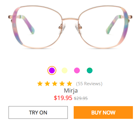Oval Purple Eyeglasses for Women