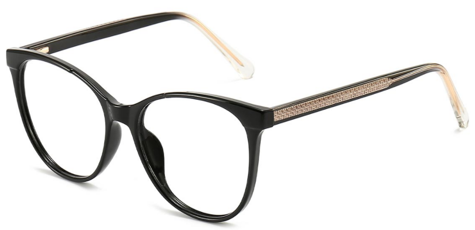 Elizaveta:Oval Black Eyeglasses for Women