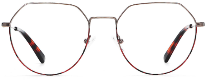 Round Red/Silver Eyeglasses For Men Women