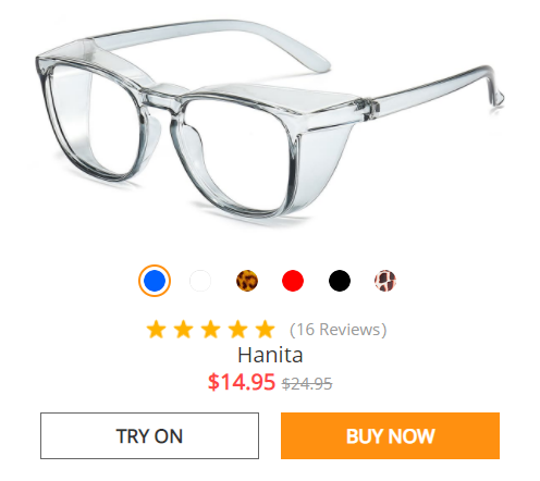 Square Blue Eyeglasses for Men and Women,Safety Glasses