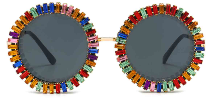 Round Diamond/Grey Sunglasses For Women