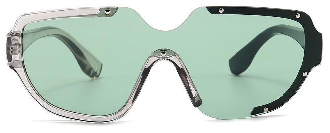 Corie: Oval Green Sunglasses for Men