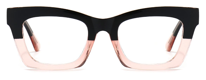 Laelia: Rectangle Black-Pink Eyeglasses for Women