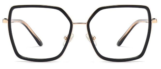 Minda: Square Black Eyeglasses for Women