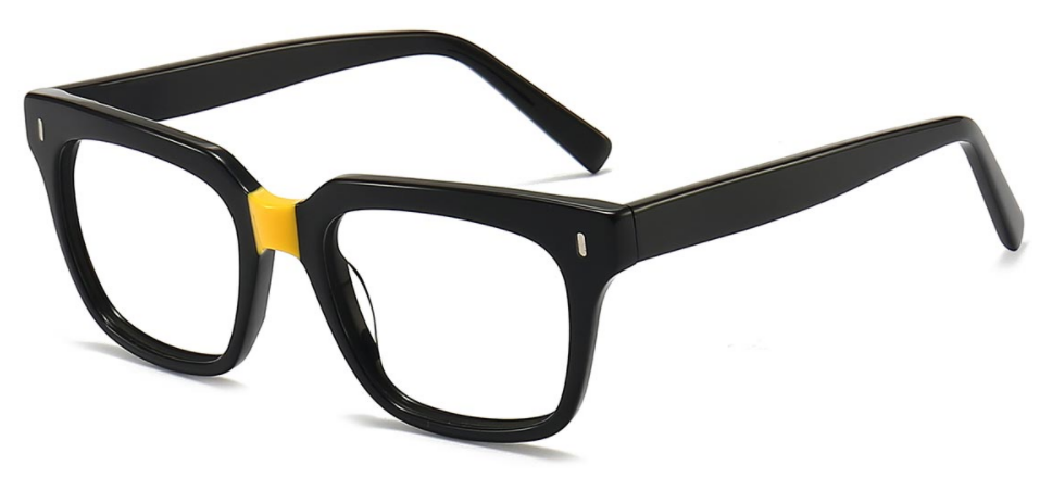Marbry: Square Black/Gold/Brown Eyeglasses