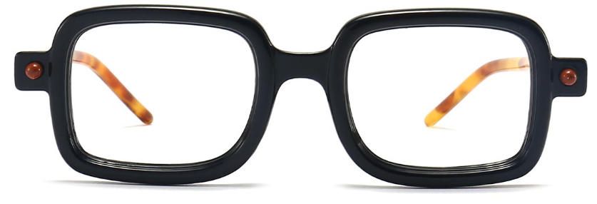 Ezma: Rectangle Black/Tortoiseshell Eyeglasses for Men and Women