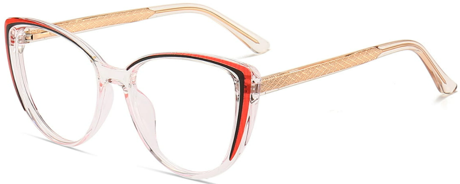 Eithne: Oval Red Eyeglasses for Women