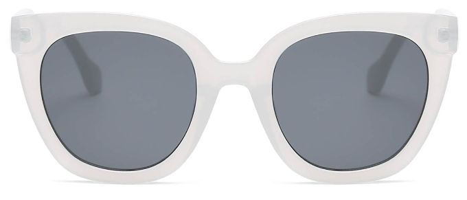 Aoide: Oval White Sunglasses For Women