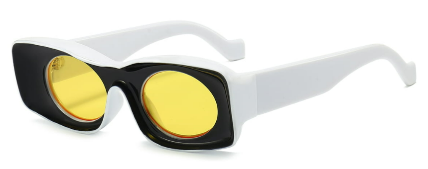 Rectangle Black/Yellow Sunglasses For Men & Women