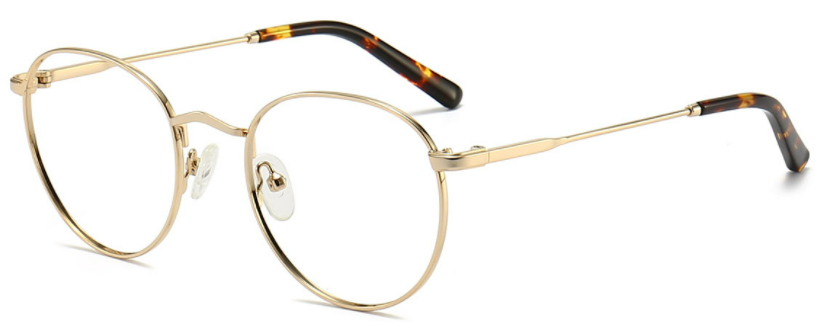 Oval Gold Eyeglasses For Men and Women