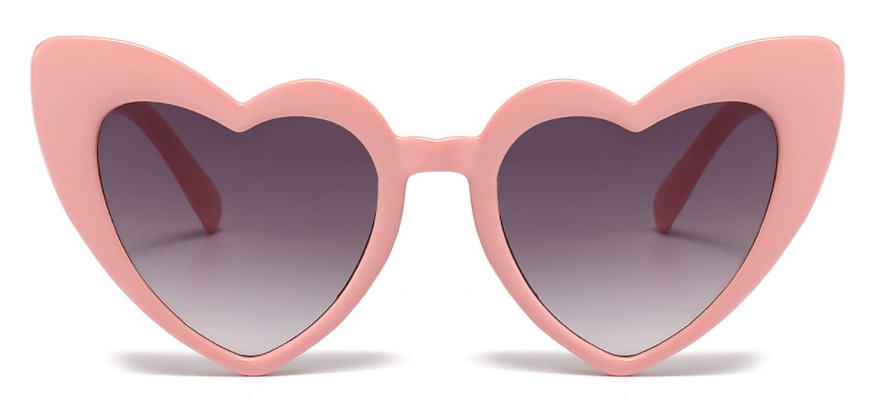 Heart-shaped Pink/Grey Sunglasses