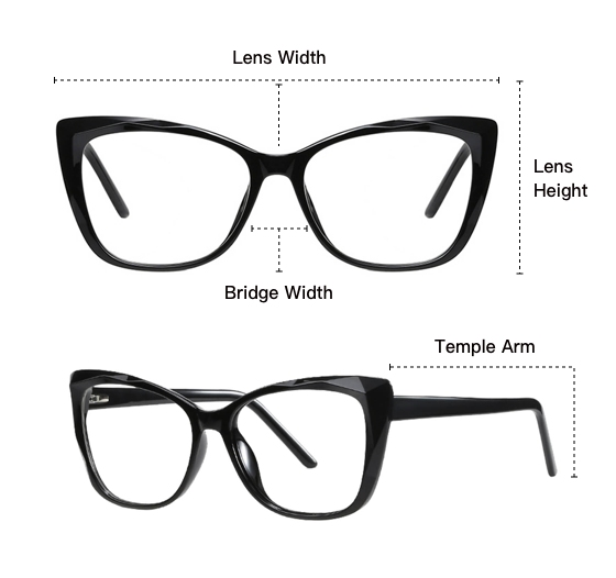 the measurements of eyeglasses