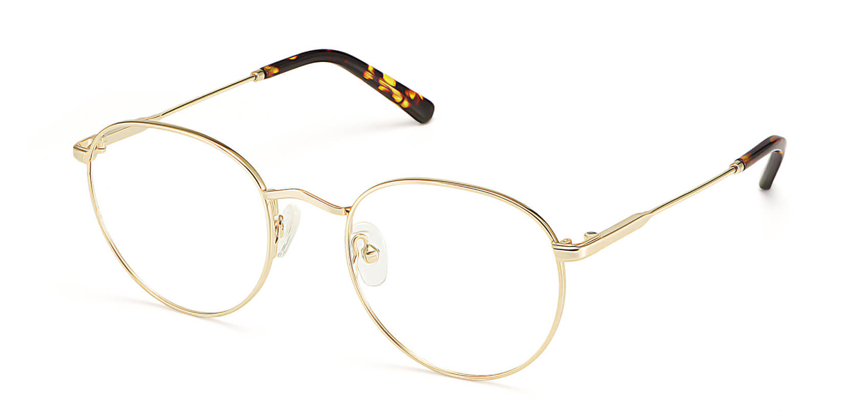 Oval Gold Eyeglasses For Men Women