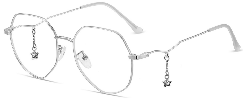 Jasmine: Round Silver Eyeglasses for Women