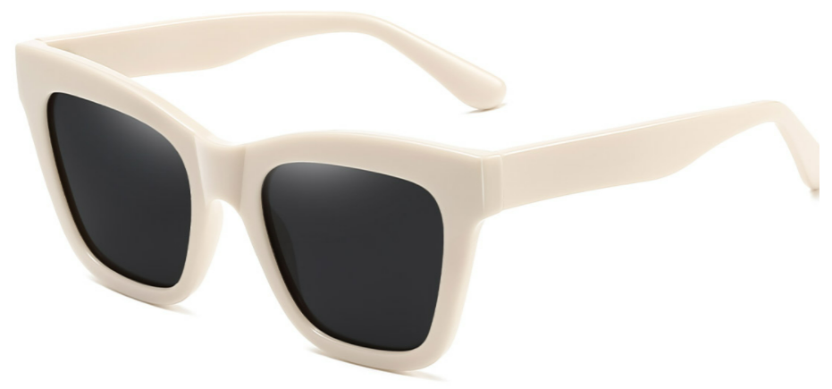 Cat-eye Milky-White/Grey Sunglasses for Men and Women
