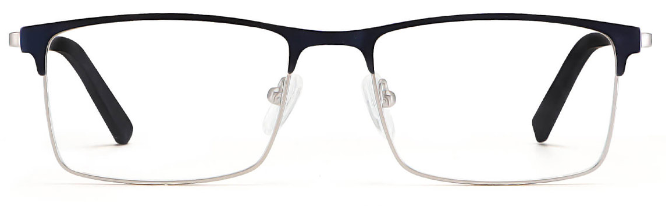 Spectrum: Rectangle Blue Eyeglasses For Men