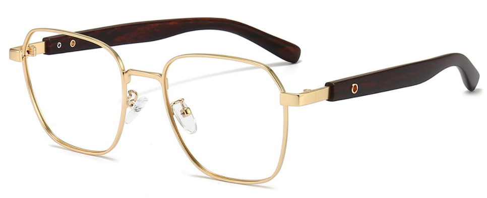 Square Gold Eyeglasses for Men and Women