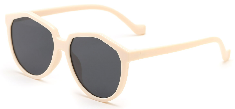 Eliana:Oval Beige/Grey Sunglasses for Men Women