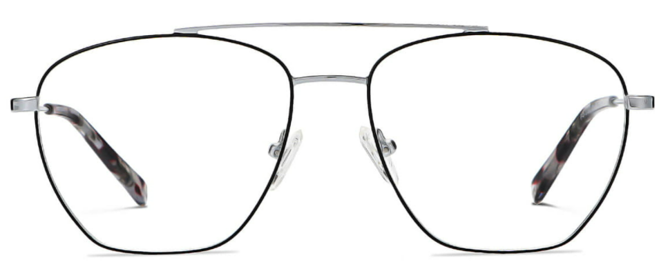 Avenger: Aviator Black/Silver Eyeglasses for Men and Women