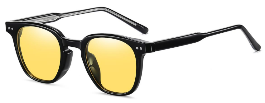 Square Black/Yellow Sunglasses For Men & Women