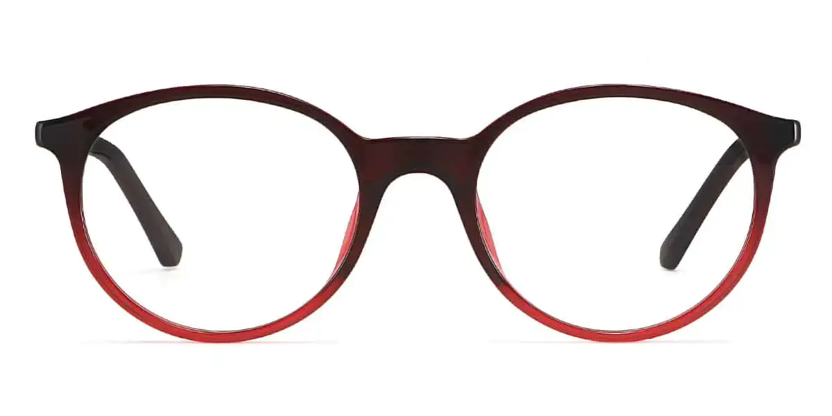 Round Red-Brown Glasses for Women and Men