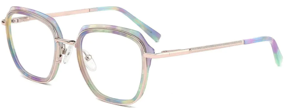 Melusine: Square Purple/Blue/Pink Eyeglasses for Men and Women