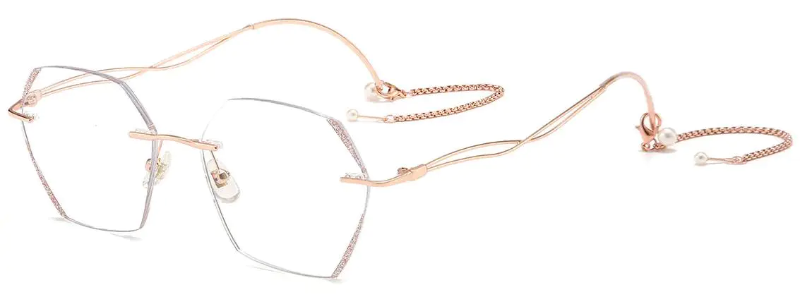 Natasha: Oval Rose/Gold Glasses