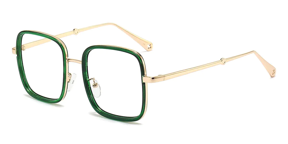 Square Green Glasses for Women
