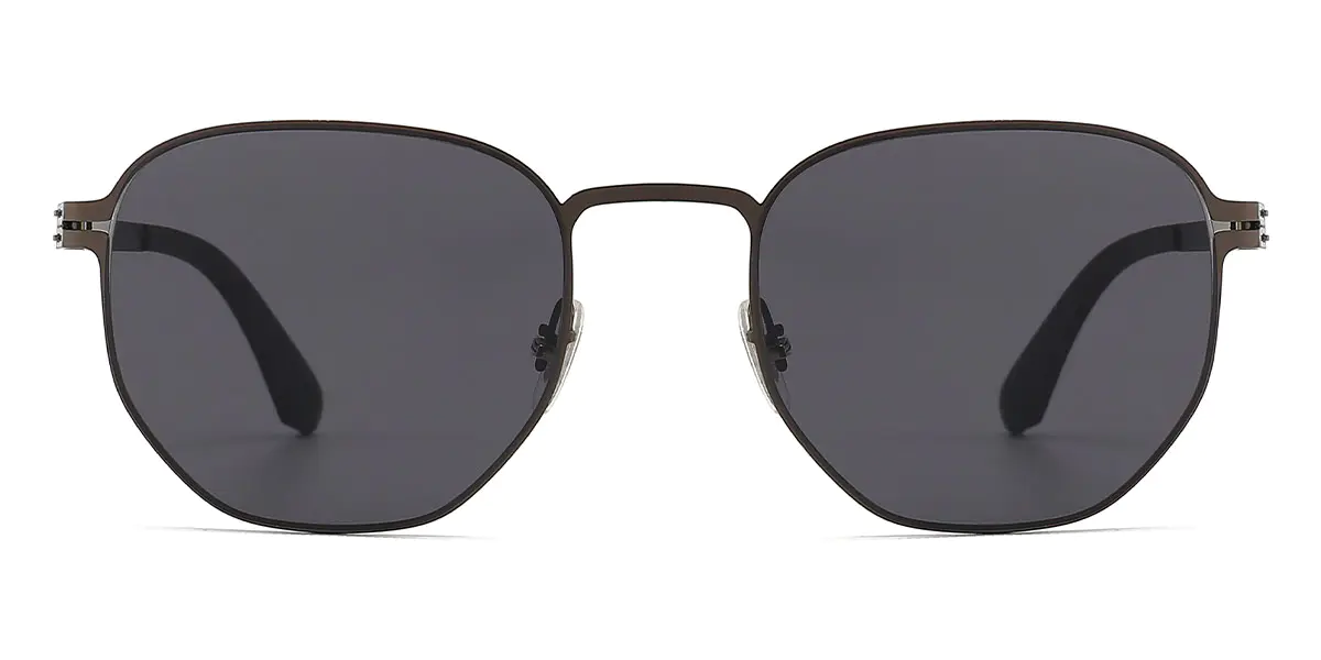 Oval Gun/Grey Sunglasses for Men