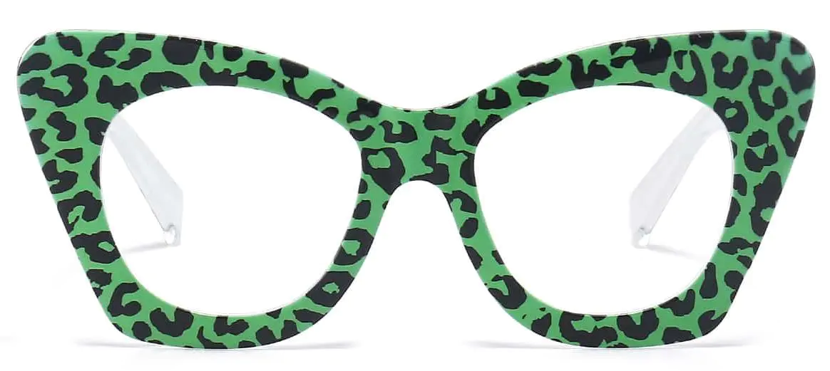 Sasha: Cat-eye Green-Tortoiseshell Glasses