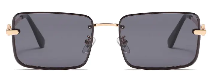 Grace: Rectangle Black Sunglasses